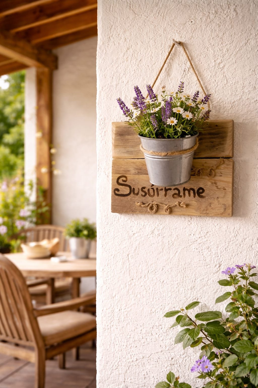 Decoración de madera para exteriores